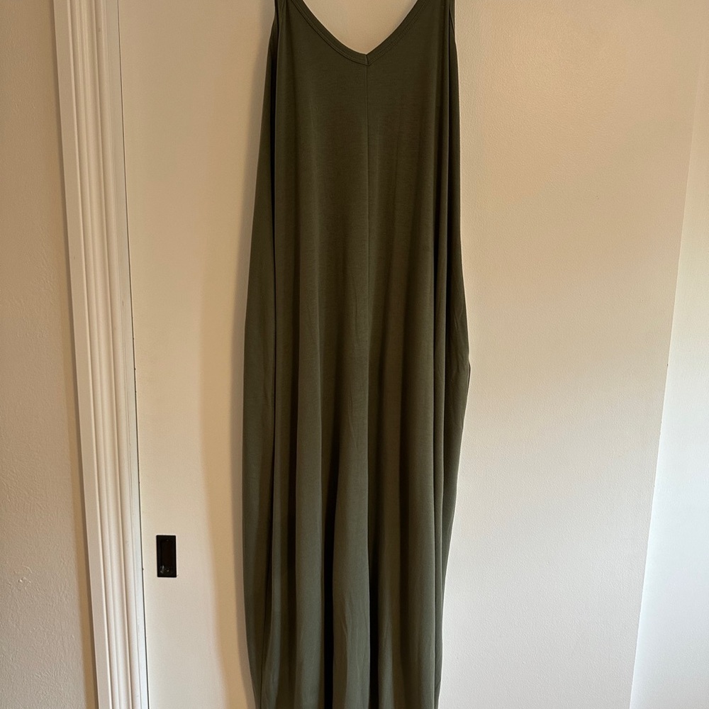 Three Bird Nest Olive Maxi Slip Dress